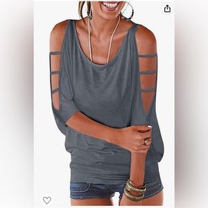 Loose fit top with hollowed out sleeves